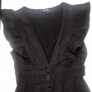 Lulu's Plunging V-Neck Ruffle Trim Dress size M